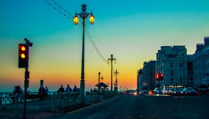 road at night