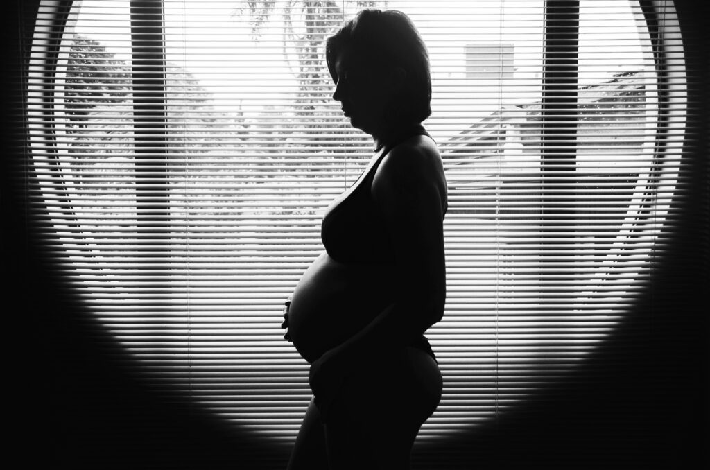 Silhouette of a pregnant woman