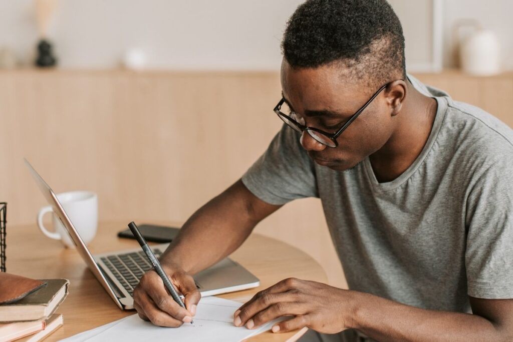 Man working remotely