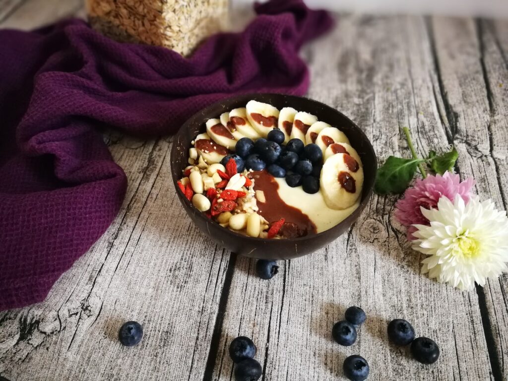 Bowl of fruit and yoghurt