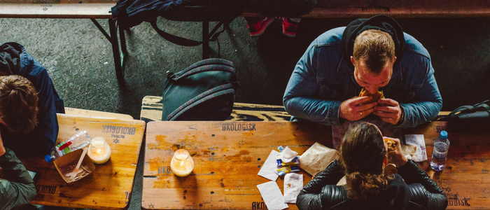 People eating at a restaurant