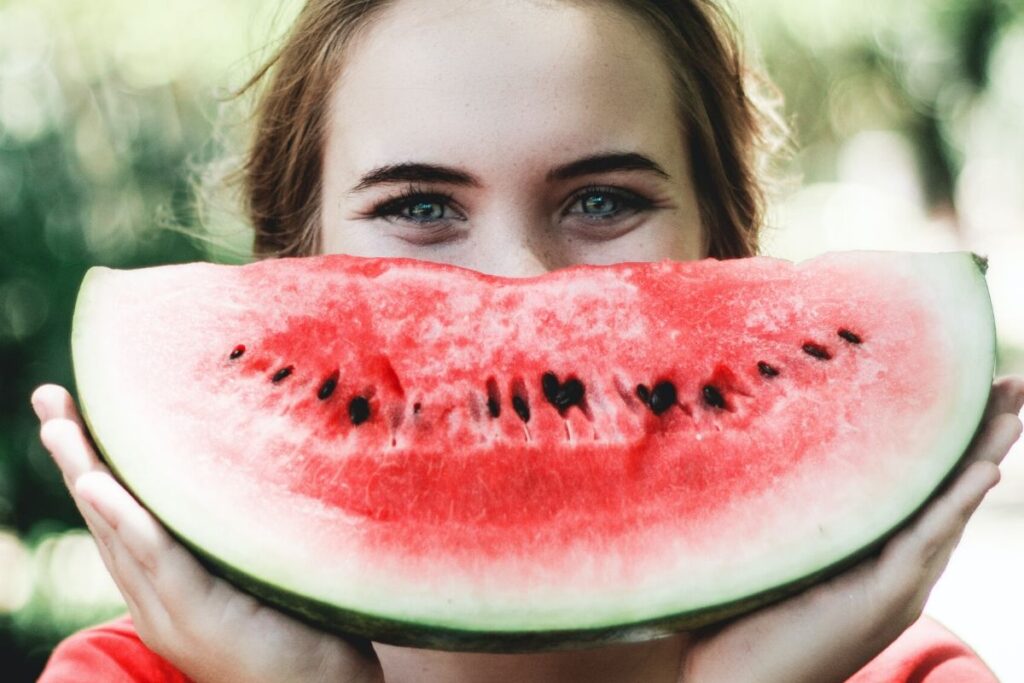 Girl with watermelon