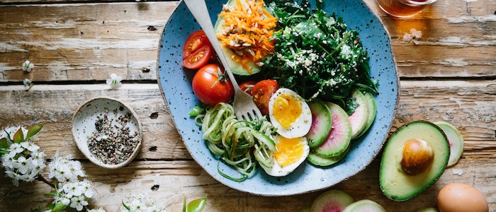 A plate of vegetarian food