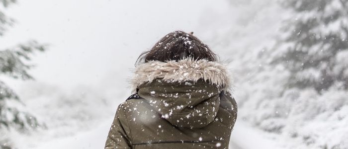 Person standing in the snow