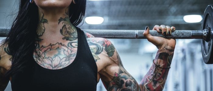 Woman lifting weights