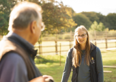Discussing a client's experience during a horse-assisted session
