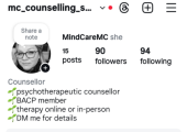 Check out my Instagram page: mc_counselling_services