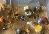 Creative sand play can be helpful for adults and children alike