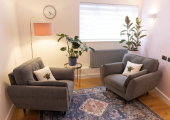 I offer in-person sessions at comfortable, purpose-built therapy rooms in East Central London.
