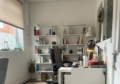 Telephone and office area.