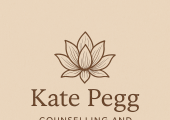 Kate Pegg Counselling and Psychotherapy logo. An opening lotus flower on a beige natural background