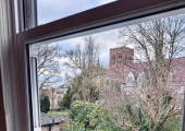 The beautiful view of St Albans Cathedral from my counselling room