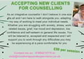 Accepting new clients for counselling