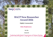 Highly Commended Award for my Research on Bereavement & Nature