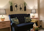 My counselling room in Exeter &mdash; a quiet, comfortable space for in-person sessions.