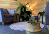 Inside the garden cabin