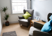 A typical counselling room at Positive Mind Space