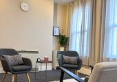 My counselling room in Clapham, offering a calm and private space for face-to-face sessions.