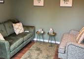 My purpose-built therapy room situated in my quiet garden.