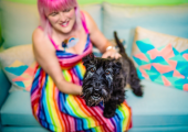 Clementine, therapy dog