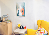 This bright and calming space is popular for one to one psychotherapy, counselling or coaching.