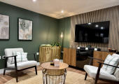 I offer in-person therapy in Lancing, in my private garden room.