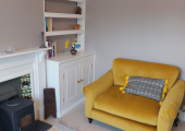 Quiet, comfortable therapy space.