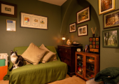 My room, featuring Bob, one of the household cats.