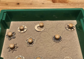 Sand tray with sand stamps
