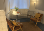 Our warm and welcoming counselling room at our James Street office.