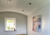 Inside the shepherd hut
