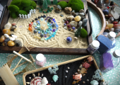 Engage in sand tray work to think about relationships/events/feelings.
