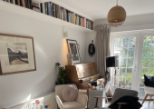 A view of my therapy room as you walk in the door