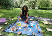 Prepping for an art and mindfulness outdoor workshop