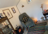 My therapy room where a warm welcome and safety await 