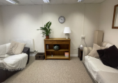 Therapy room for in-person sessions