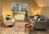 My therapy room in Rugby for couples and individual therapy