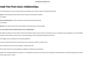 Break free from toxic relationships.
