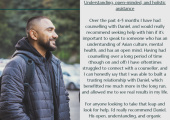 A reflection from someone who valued having a therapist with cultural understanding.