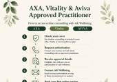 Approved practitioner for AXA Health, Vitality and Aviva - confidential online counselling with AK W