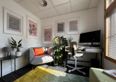 Calm, quiet therapy room