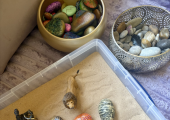 Sand tray and stones for deep and powerful work