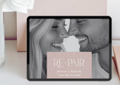 This is an image of The Couple Therapist's RE-PAIR TEN TO TOGETHER PROGRAM playing on an ipad