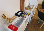 Clients can choose to use the art materials if and when they are ready
