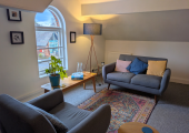 My cosy, calm and confidential therapy space in Chorlton. The venue is easily accessible by public transport and also has free onsite parking.