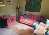 This is a counselling room with different seating options for clients to sit