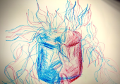 Bilateral drawings, can ease symptoms on anxiety and bring back into the moment.