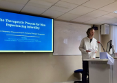 Me giving a presentation on my research on emotional impact of male infertility