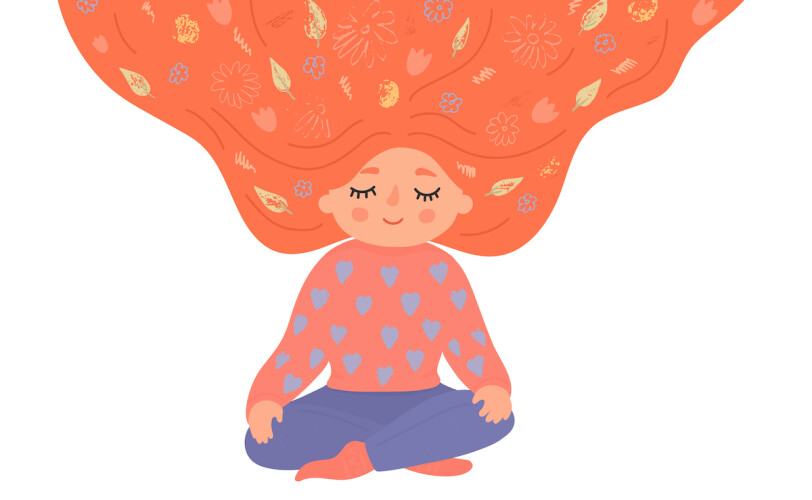 Young girl meditating