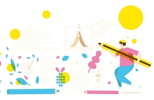 illustrated man writing